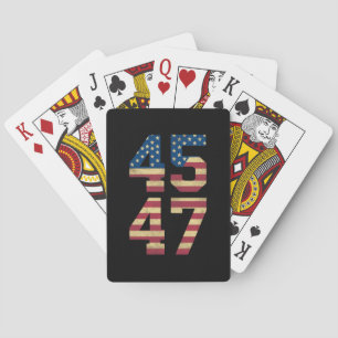 Trump 2024 45 47 Vintage Amerikaanse Vlag Retro 45 Pokerkaarten