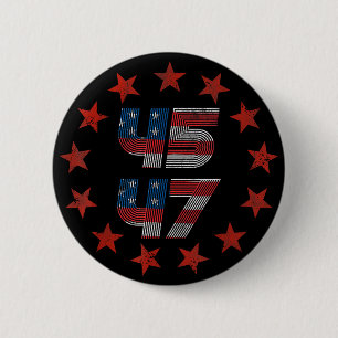Trump 2024 45 47 Vintage Amerikaanse Vlag Retro 45 Ronde Button 5,7 Cm