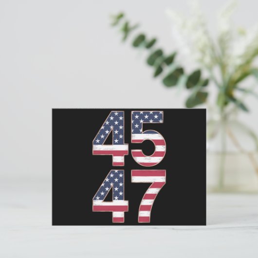 Trump 2024 45 47 Vintage Briefkaart (Staand voorkant)
