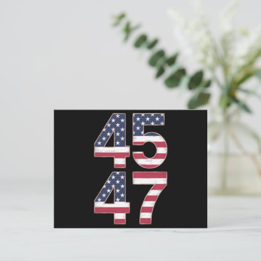 Trump 2024 45 47 Vintage Kaart (Staand voorkant)