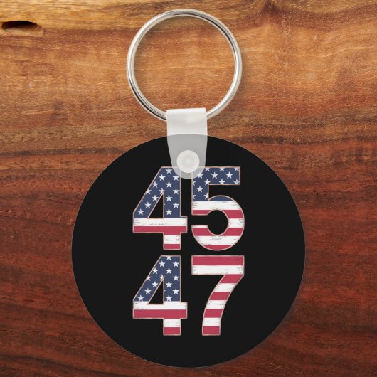 Trump 2024 45 47 Vintage Sleutelhanger (Voorkant)