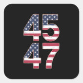 Trump 2024 45 47 Vintage Vierkante Sticker (Voorkant)