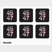 Trump 2024 45 47 Vintage Vierkante Sticker (Vel)