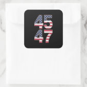 Trump 2024 45 47 Vintage Vierkante Sticker (Tas)