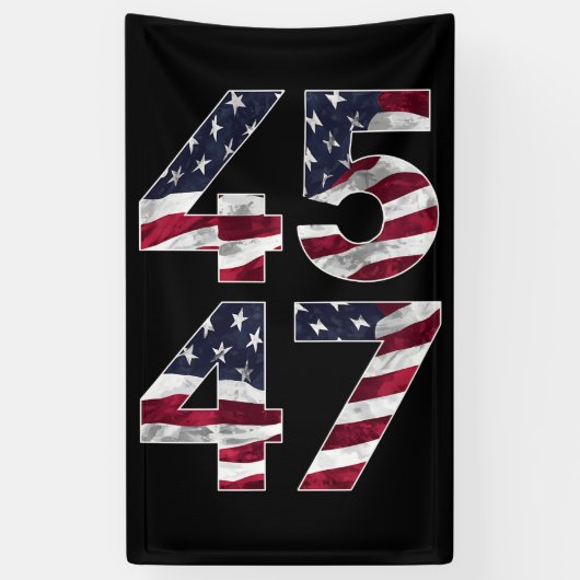 Trump 2024 45 47 Vintage VS Spandoek (Verticaal)