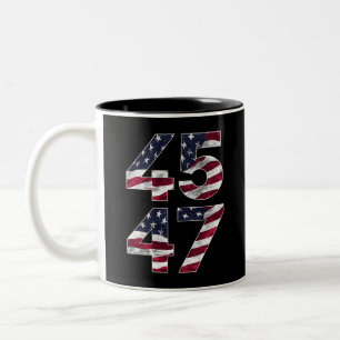 Trump 2024 45 47 Vintage VS Tweekleurige Koffiemok