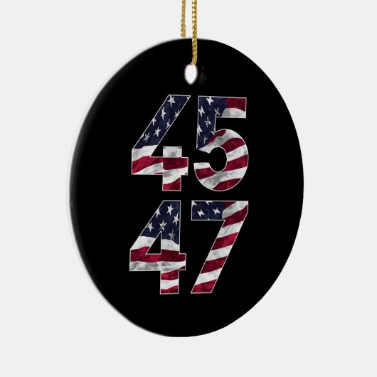 Trump 2024 45 47  VS Keramisch Ornament (Rechts)