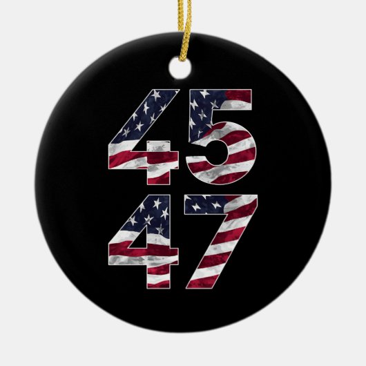 Trump 2024 45 47  VS Keramisch Ornament (Voorkant)