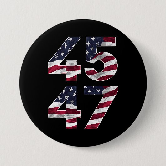 Trump 2024 45 47  VS Ronde Button 7,6 Cm (Voorkant)