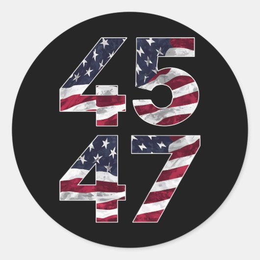 Trump 2024 45 47  VS Ronde Sticker (Voorkant)