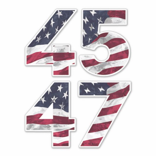 Trump 2024 45 47 VS Sticker (Voorkant)