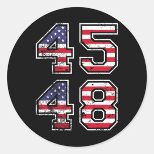 Trump 2024 45 48 ronde sticker