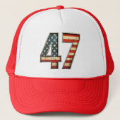 Trump 2024 47 Amerikaanse vlag 47 Trump 2024 Trucker Pet (Voorkant)