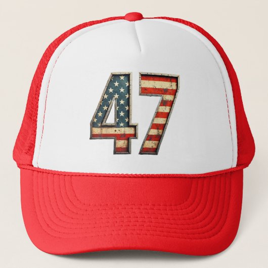 Trump 2024 47 Amerikaanse vlag 47 Trump 2024 Trucker Pet (Voorkant)