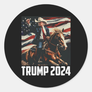 Trump 2024 4 juli Patriottisch Amerika Onafhankeli Ronde Sticker