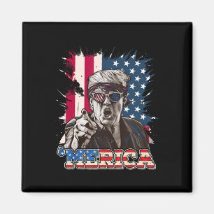 Trump 2024 4 juli Patriottische Amerikaanse vlag M Magneet