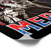 Trump 2024 4 juli Patriottische Amerikaanse vlag M Poster (Hoek)