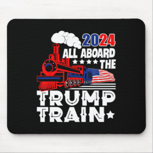 Trump 2024 aan boord van de Trump Train USA Americ Muismat