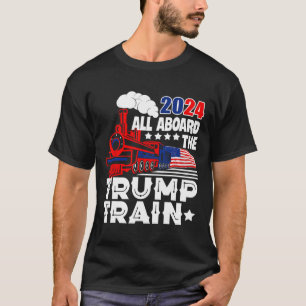 Trump 2024 aan boord van de Trump Train USA Americ T-shirt