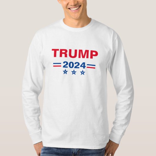 Trump 2024 Afkorting T-shirt met vetgedrukte boods (Voorkant)