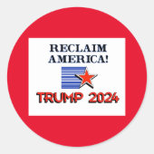 Trump 2024 America Classic Round Stickers (Voorkant)