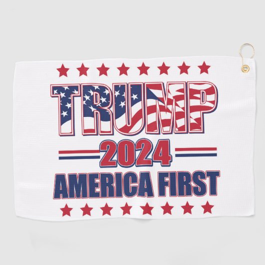 Trump 2024 America First Golfhanddoek (Horizontaal)