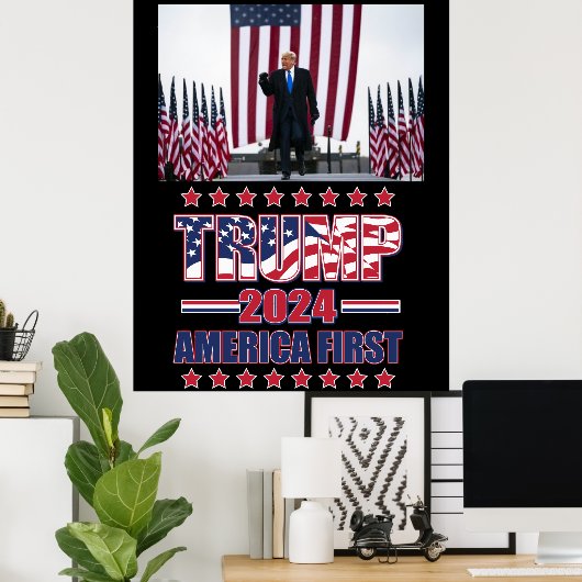 Trump 2024 America First Poster (Thuiskantoor)