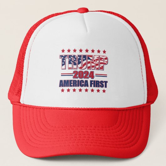 Trump 2024 America First Trucker Pet (Voorkant)