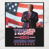 Trump 2024 America First Wijn Etiket (Enkel label)