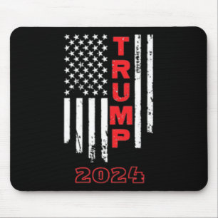 Trump 2024 American Flag Adult Shirt met korte mou Muismat