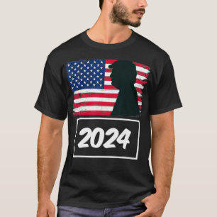 Trump 2024 American Flag Retro Graphic App T-shirt