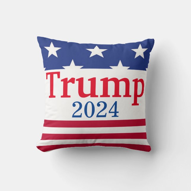 Trump 2024 American Flag Stars and Stripes Kussen (Voorkant)