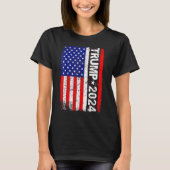 Trump 2024 American Flag  T-shirt (Voorkant)