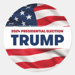 Trump 2024 Amerikaanse presidentsverkiezingen Ronde Sticker