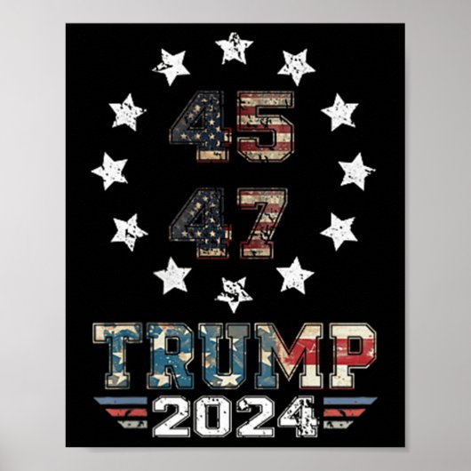 Trump 2024 Amerikaanse vlag 2 gemist Poster (Voorkant)
