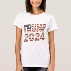 Trump 2024 Amerikaanse vlag Adult Short T-shirt