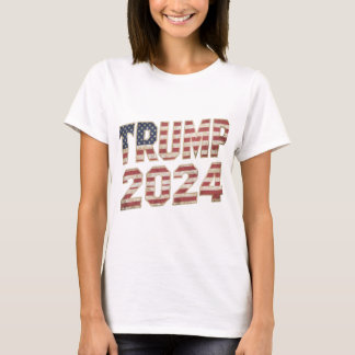 Trump 2024 Amerikaanse vlag Adult Short T-shirt