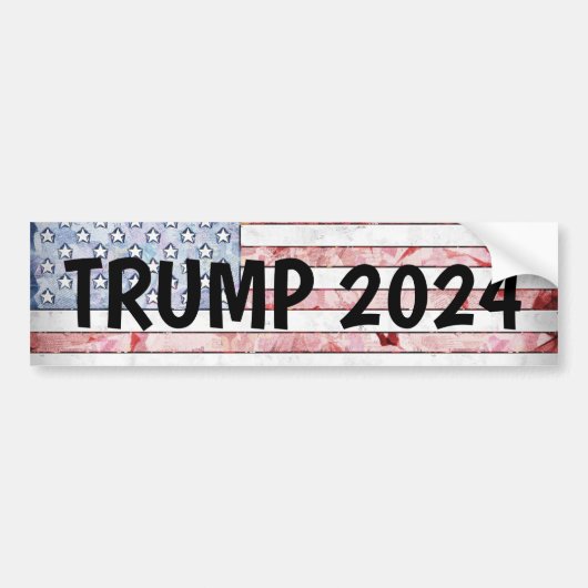 TRUMP 2024 AMERIKAANSE VLAG BUMPERSTICKER (Voorkant)