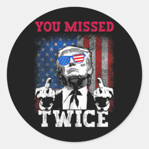 Trump 2024 Amerikaanse vlag die je twee keer hebt Ronde Sticker