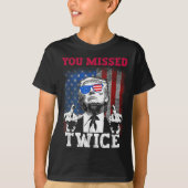 Trump 2024 Amerikaanse vlag die je twee keer hebt  T-shirt (Voorkant)