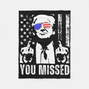 Trump 2024 Amerikaanse vlag grappig gemist Fleece Deken