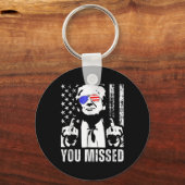 Trump 2024 Amerikaanse vlag grappig gemist Sleutelhanger (Voorkant)