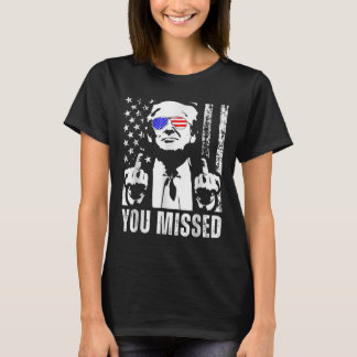 Trump 2024 Amerikaanse vlag grappig gemist T-shirt