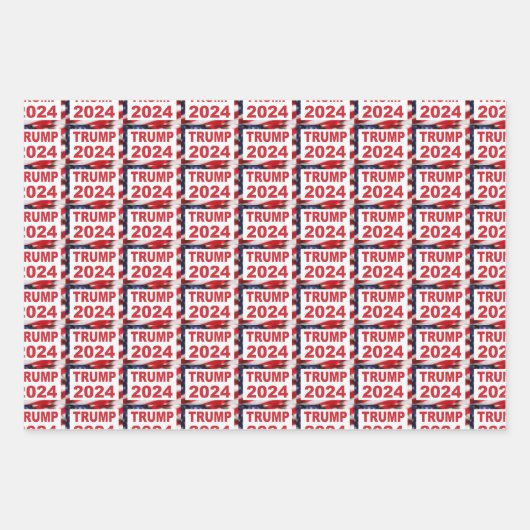 Trump 2024 Amerikaanse vlag Inpakpapier Vel (Voorkant 3)