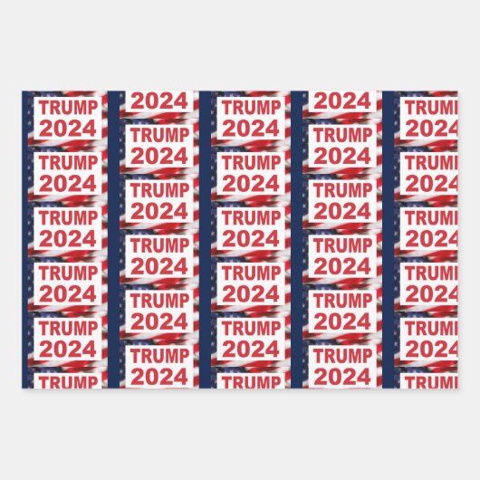 Trump 2024 Amerikaanse vlag Inpakpapier Vel (Voorkant 2)