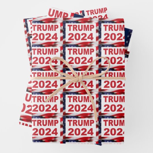 Trump 2024 Amerikaanse vlag Inpakpapier Vel (In situ)