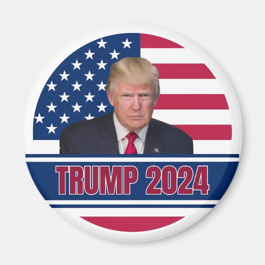 Trump 2024 Amerikaanse vlag Magneet (Voorkant)