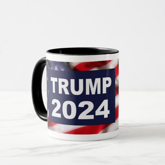 Trump 2024 Amerikaanse vlag Mok (Voorkant links)