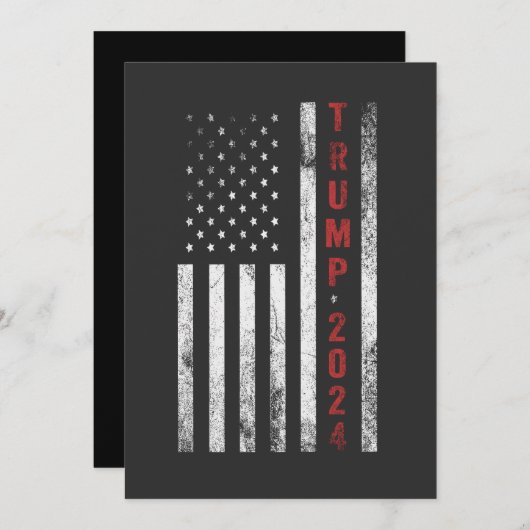 Trump 2024 Amerikaanse vlag noodlijdende cadeau Kaart (Voorkant / Achterkant)