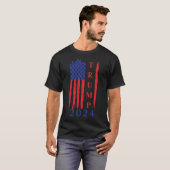 Trump 2024  Amerikaanse vlag Patriottisch T-shirt (Voorkant volledig)
